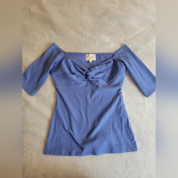Sezane Tops - Sezane Twist Front Ribbed T-shirt Size Small
